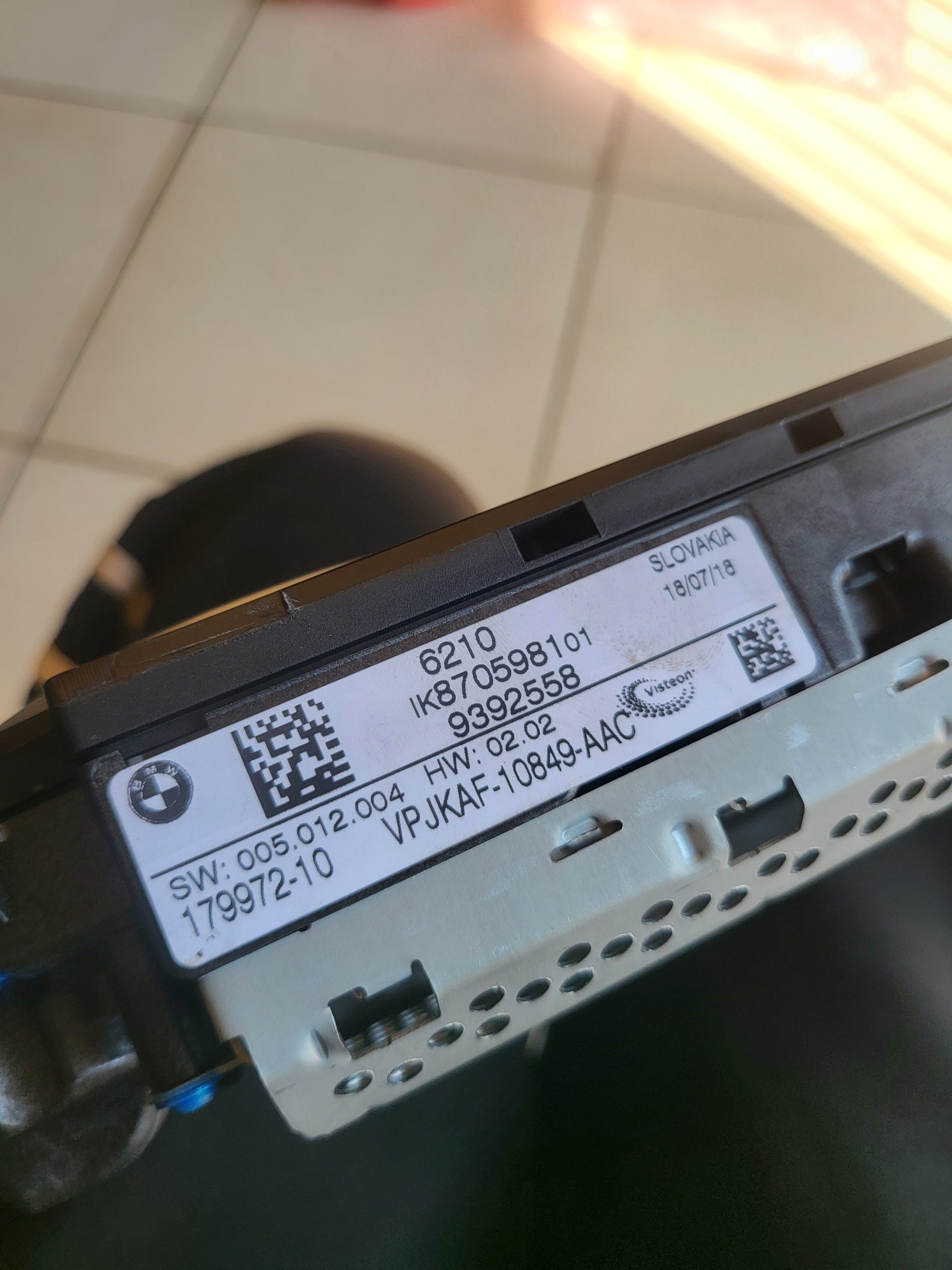 BMW Instrument Cluster KMH 62108705981 8705981 G01 G02 G08**